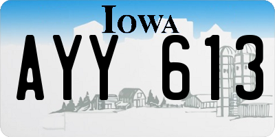 IA license plate AYY613