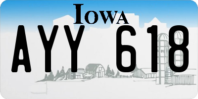 IA license plate AYY618