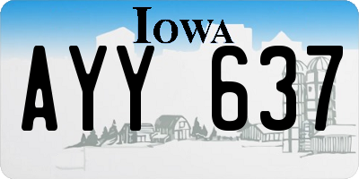 IA license plate AYY637