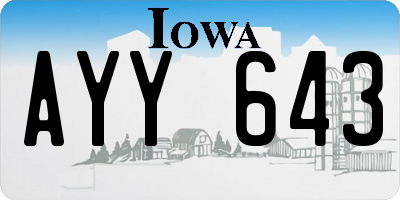 IA license plate AYY643