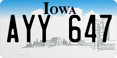 IA license plate AYY647