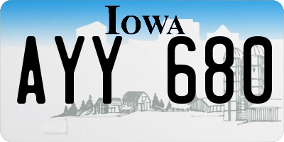 IA license plate AYY680