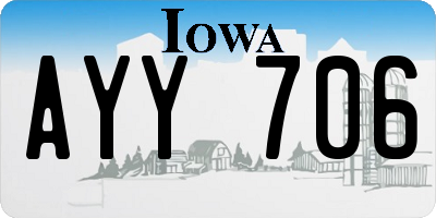 IA license plate AYY706