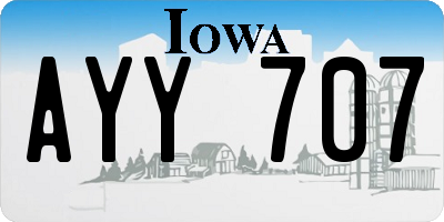 IA license plate AYY707