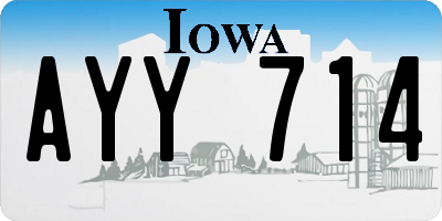 IA license plate AYY714