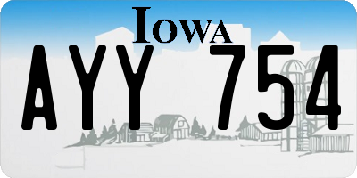 IA license plate AYY754