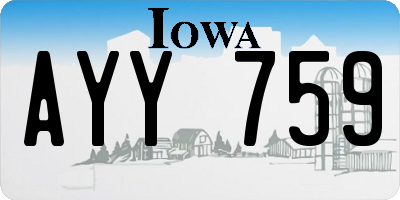 IA license plate AYY759