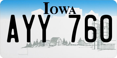 IA license plate AYY760