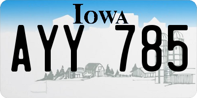 IA license plate AYY785