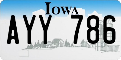 IA license plate AYY786
