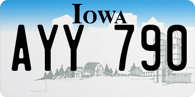 IA license plate AYY790