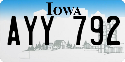 IA license plate AYY792