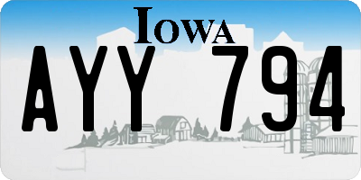 IA license plate AYY794