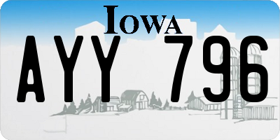 IA license plate AYY796