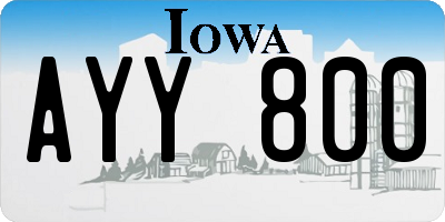 IA license plate AYY800