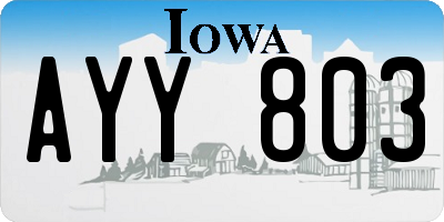 IA license plate AYY803