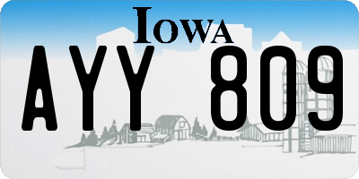 IA license plate AYY809