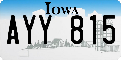 IA license plate AYY815