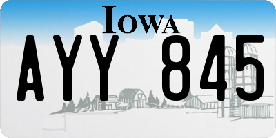 IA license plate AYY845
