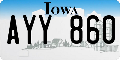 IA license plate AYY860