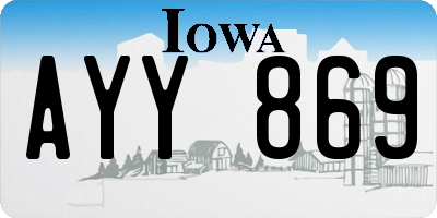 IA license plate AYY869