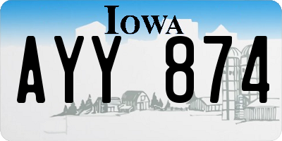IA license plate AYY874