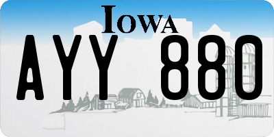 IA license plate AYY880