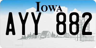 IA license plate AYY882