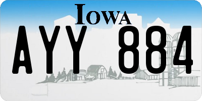 IA license plate AYY884