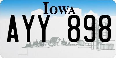 IA license plate AYY898