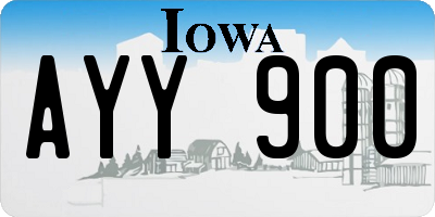 IA license plate AYY900