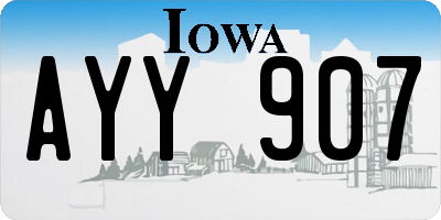 IA license plate AYY907