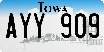 IA license plate AYY909