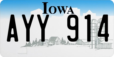 IA license plate AYY914