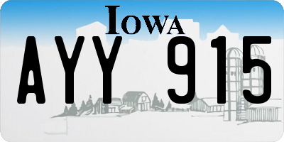 IA license plate AYY915