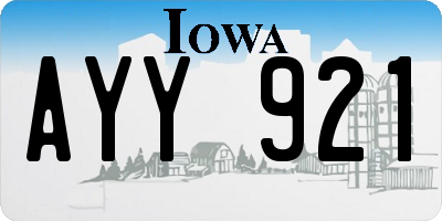 IA license plate AYY921