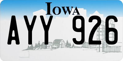 IA license plate AYY926