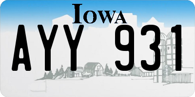 IA license plate AYY931
