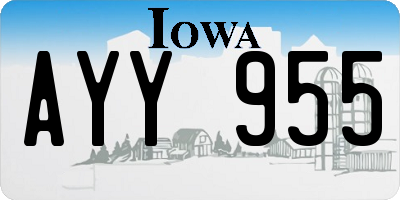 IA license plate AYY955