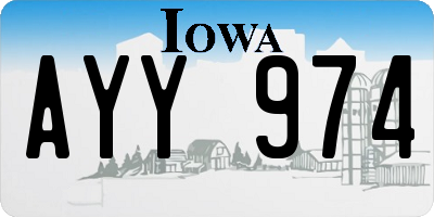 IA license plate AYY974