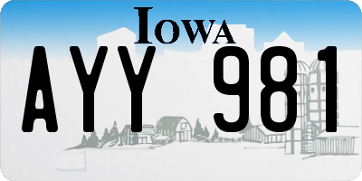 IA license plate AYY981
