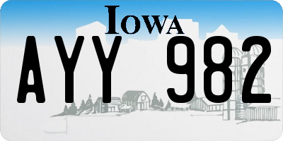 IA license plate AYY982