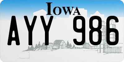 IA license plate AYY986