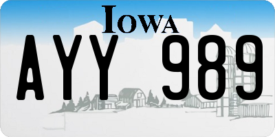 IA license plate AYY989