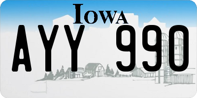 IA license plate AYY990