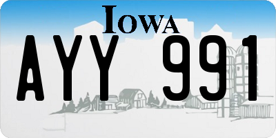 IA license plate AYY991