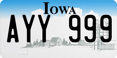 IA license plate AYY999