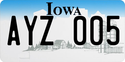 IA license plate AYZ005