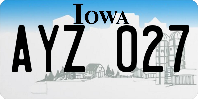 IA license plate AYZ027