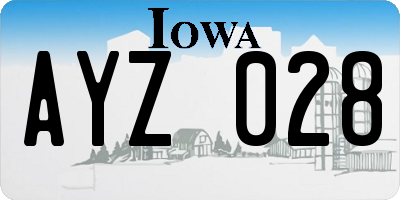 IA license plate AYZ028